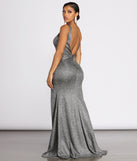 Venetia Glitter High Slit Deep V Dress is a stunning choice for a bridesmaid dress or maid of honor dress, and to feel beautiful at Prom 2023, spring weddings, formals, & military balls!