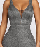 Venetia Glitter High Slit Deep V Dress is a stunning choice for a bridesmaid dress or maid of honor dress, and to feel beautiful at Prom 2023, spring weddings, formals, & military balls!