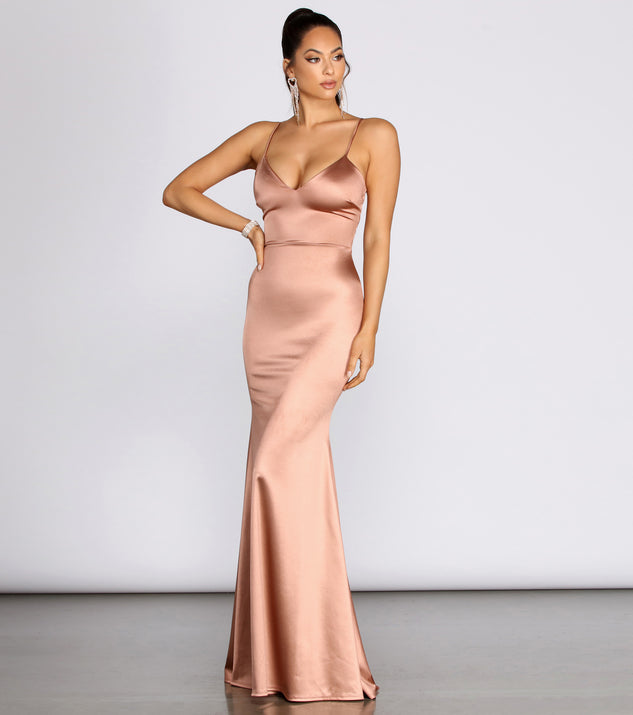 Phoebe Strappy Back Mermaid Dress is a stunning choice for a bridesmaid dress or maid of honor dress, and to feel beautiful at Prom 2023, spring weddings, formals, & military balls!