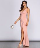 The Joss Formal Crepe Wrap Dress is a gorgeous pick as your 2023 prom dress or formal gown for wedding guest, spring bridesmaid, or army ball attire!