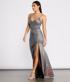 The Kari High Slit Glitter Dress is a gorgeous pick as your 2023 prom dress or formal gown for wedding guest, spring bridesmaid, or army ball attire!