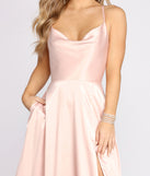 The Eloise Cowl Neck Cross Back A-Line Dress is a gorgeous pick as your 2023 prom dress or formal gown for wedding guest, spring bridesmaid, or army ball attire!