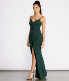 Nadia Formal Crepe Wrap Dress is a stunning choice for a bridesmaid dress or maid of honor dress, and to feel beautiful at Prom 2023, spring weddings, formals, & military balls!
