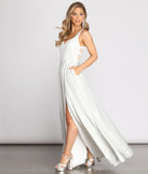 Esme Formal High Slit Glitter Dress creates the perfect summer wedding guest dress or cocktail party dresss with stylish details in the latest trends for 2023!