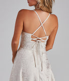 Adalyn Brocade High Slit Dress is the perfect prom dress pick with on-trend details to make the 2024 dance your most memorable event yet!