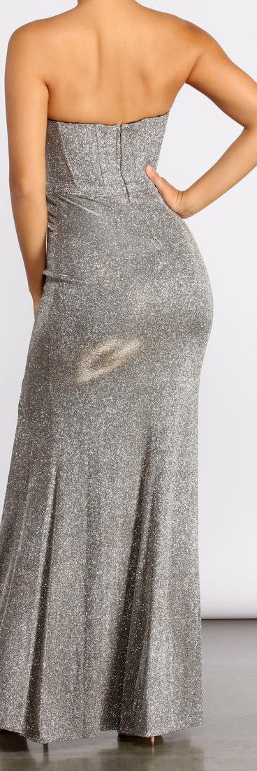 Miranda Strapless High Slit Formal Dress is a stunning choice for a bridesmaid dress or maid of honor dress, and to feel beautiful at Prom 2023, spring weddings, formals, & military balls!