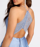 The Alexandra Satin Lace Back A-Line Dress is a gorgeous pick as your 2023 prom dress or formal gown for wedding guest, spring bridesmaid, or army ball attire!
