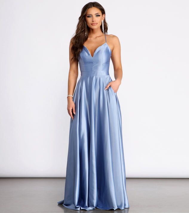 Alexandra Satin Lace Back A-Line Dress & Windsor