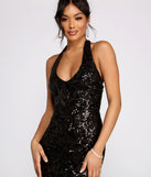 The Haven Formal Sequin Scroll Halter Dress is a gorgeous pick as your 2023 prom dress or formal gown for wedding guest, spring bridesmaid, or army ball attire!