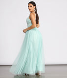 The Jamie Lace Floral Applique Mesh A-Line Dress is a gorgeous pick as your 2023 prom dress or formal gown for wedding guest, spring bridesmaid, or army ball attire!