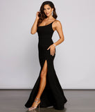 You'll be the best dressed in the Fiona Formal One-Shoulder High Slit Dress as your summer formal dress with unique details from Windsor.