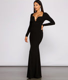 Mallory Long Sleeve V Neck Formal Dress is a stunning choice for a bridesmaid dress or maid of honor dress, and to feel beautiful at Prom 2023, spring weddings, formals, & military balls!