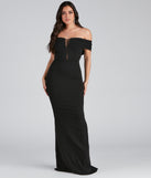 Olivia Formal Off The Shoulder Crepe Dress creates the perfect summer wedding guest dress or cocktail party dresss with stylish details in the latest trends for 2023!