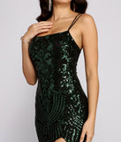 Arabella Formal Sequin Scroll Print  Green Prom Dress is a gorgeous pick as your 2023 prom dress or formal gown for wedding guest, spring bridesmaid, or army ball attire!