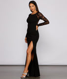 Scarlett Formal High Slit Lace Mermaid Dress is a stunning choice for a bridesmaid dress or maid of honor dress, and to feel beautiful at Prom 2023, spring weddings, formals, & military balls!