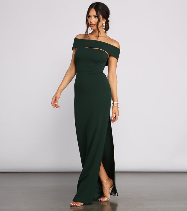 Rylee Formal Off the Shoulder Crepe Dress is a gorgeous pick as your 2023 prom dress or formal gown for wedding guest, spring bridesmaid, or army ball attire!
