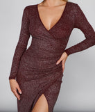 Karissa Glitter Knit Wrap Dress creates the perfect summer wedding guest dress or cocktail party dresss with stylish details in the latest trends for 2023!