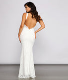 The Kelly Formal Lace Mermaid Dress is a gorgeous pick as your 2023 prom dress or formal gown for wedding guest, spring bridesmaid, or army ball attire!