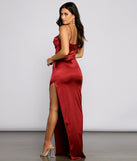 Gemma Formal High Slit Satin Dress creates the perfect summer wedding guest dress or cocktail party dresss with stylish details in the latest trends for 2023!