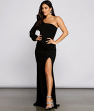 Odette Formal One Shoulder Crepe Mermaid Dress is a stunning choice for a bridesmaid dress or maid of honor dress, and to feel beautiful at Prom 2023, spring weddings, formals, & military balls!