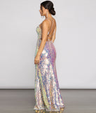 Ariel Formal Iridescent Sequin Dress creates the perfect summer wedding guest dress or cocktail party dresss with stylish details in the latest trends for 2023!
