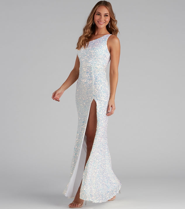 Lyla Formal One-Shoulder Sequin Dress & Windsor