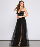 The Bria Mesh Tulle Corset Gown is a gorgeous pick as your 2023 prom dress or formal gown for wedding guest, spring bridesmaid, or army ball attire!