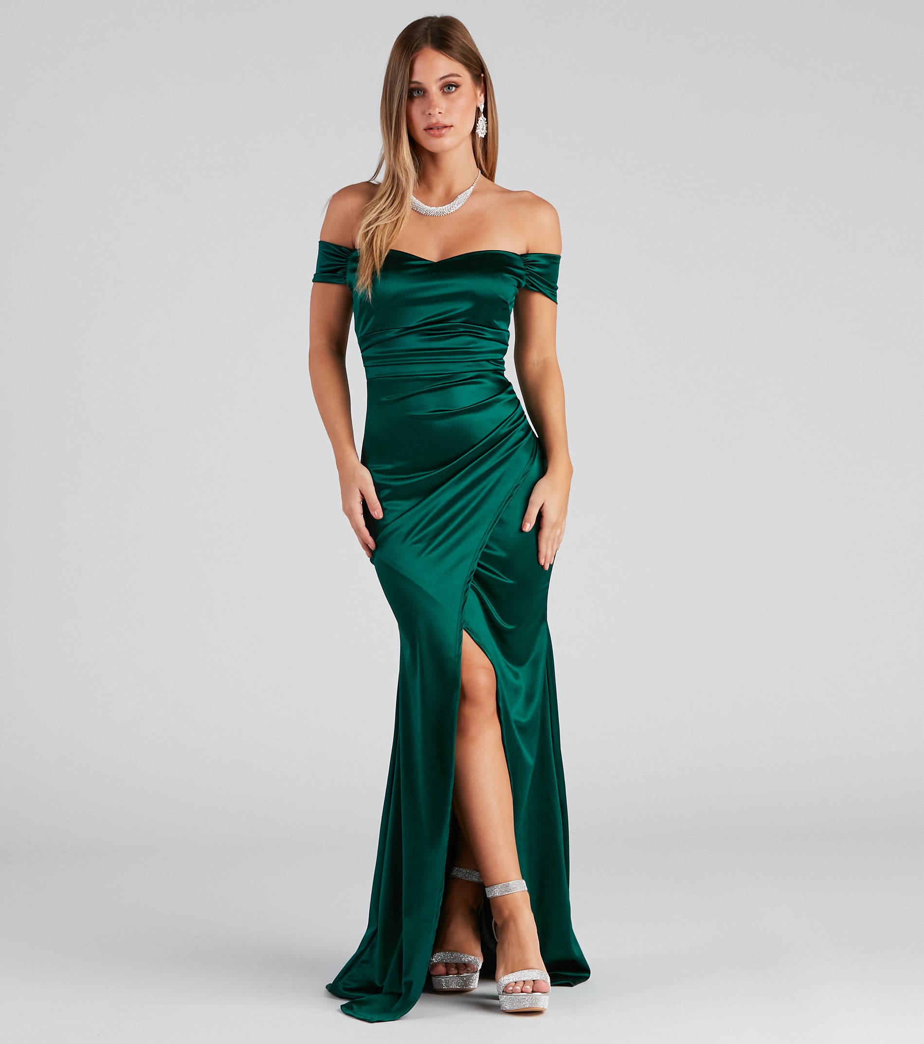 Valencia Formal Off-The-Shoulder Wrap Dress & Windsor