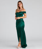 Valencia Formal Off-The-Shoulder Wrap Dress is a gorgeous pick as your 2024 prom dress or formal gown for wedding guests, spring bridesmaids, or army ball attire!