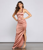 Calista Formal High Slit Halter Dress creates the perfect summer wedding guest dress or cocktail party dresss with stylish details in the latest trends for 2023!