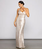 The Elena Sequin Open-Back Formal Dress is a gorgeous pick as your 2023 prom dress or formal gown for wedding guest, spring bridesmaid, or army ball attire!