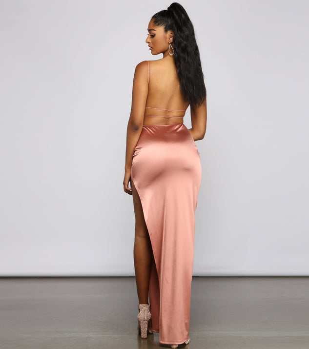 Nat Formal Backless Satin Dress | Windsor Nat Formal Backless Satin Dress | Windsor