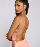 Nat Formal Backless Satin Dress is a stunning choice for a bridesmaid dress or maid of honor dress, and to feel beautiful at Prom 2023, spring weddings, formals, & military balls!