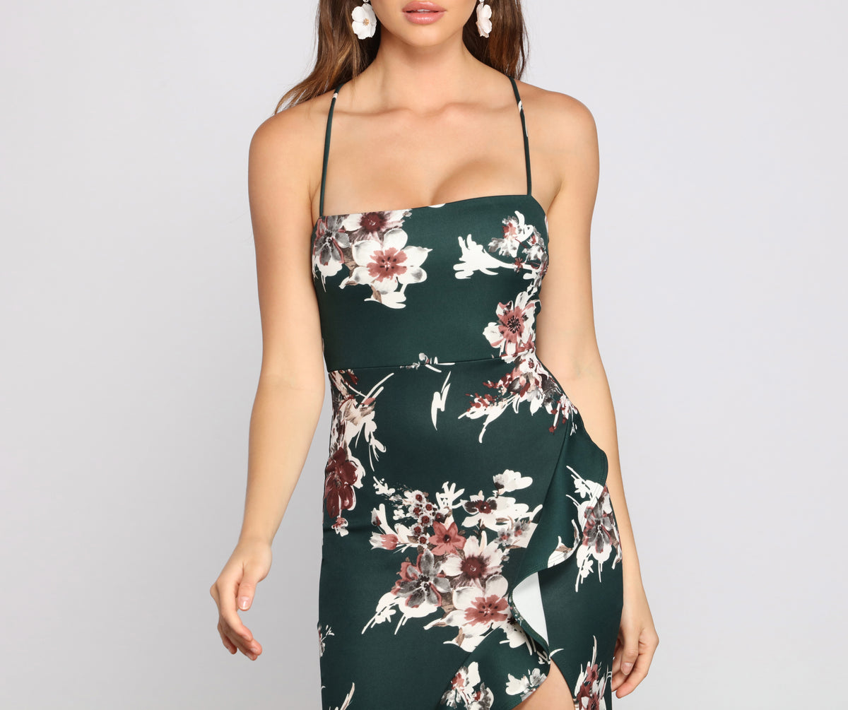 Marianna High Slit Floral Dress & Windsor