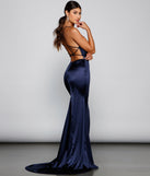 Nola Darling Satin Evening Gown creates the perfect summer wedding guest dress or cocktail party dresss with stylish details in the latest trends for 2023!