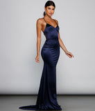 Nola Darling Satin Evening Gown creates the perfect spring wedding guest dress or cocktail attire with stylish details in the latest trends for 2023!