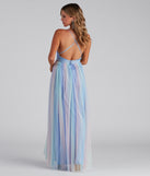 Nylah Pleated Rainbow A-Line Dress is a stunning choice for a bridesmaid dress or maid of honor dress, and to feel beautiful at Prom 2023, spring weddings, formals, & military balls!
