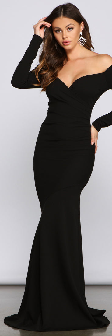 Renata Formal Off The Shoulder Mermaid creates the perfect summer wedding guest dress or cocktail party dresss with stylish details in the latest trends for 2023!