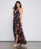 The Aubrey Floral Mesh A-Line Dress is a gorgeous pick as your 2023 prom dress or formal gown for wedding guest, spring bridesmaid, or army ball attire!
