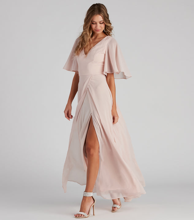Greta Formal High Slit Chiffon Dress & Windsor