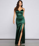 Rosie High-Slit Satin Mermaid Dress creates the perfect summer wedding guest dress or cocktail party dresss with stylish details in the latest trends for 2023!