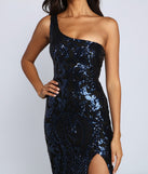 Clarissa One-Shoulder Sequin Formal Dress creates the perfect summer wedding guest dress or cocktail party dresss with stylish details in the latest trends for 2023!