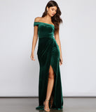The Cleo Formal One-Shoulder Velvet Dress is a gorgeous pick as your 2023 prom dress or formal gown for wedding guest, spring bridesmaid, or army ball attire!