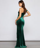 The Cleo Formal One-Shoulder Velvet Dress is a gorgeous pick as your 2023 prom dress or formal gown for wedding guest, spring bridesmaid, or army ball attire!