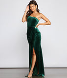 The Cleo Formal One-Shoulder Velvet Dress is a gorgeous pick as your 2023 prom dress or formal gown for wedding guest, spring bridesmaid, or army ball attire!
