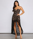 The Bexley Formal High Low Lace Dress is a gorgeous pick as your 2023 prom dress or formal gown for wedding guest, spring bridesmaid, or army ball attire!