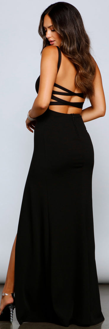 Presley Formal High Slit A-Line Dress is a stunning choice for a bridesmaid dress or maid of honor dress, and to feel beautiful at Prom 2023, spring weddings, formals, & military balls!