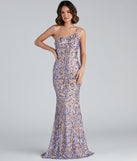 Norvina Sequin Scroll One-Shoulder Mermaid Formal Dress creates the perfect summer wedding guest dress or cocktail party dresss with stylish details in the latest trends for 2023!