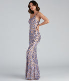 Norvina Sequin Scroll One-Shoulder Mermaid Formal Dress creates the perfect summer wedding guest dress or cocktail party dresss with stylish details in the latest trends for 2023!
