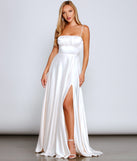 The Jenny A-Line Satin Formal Dress is a gorgeous pick as your 2023 prom dress or formal gown for wedding guest, spring bridesmaid, or army ball attire!